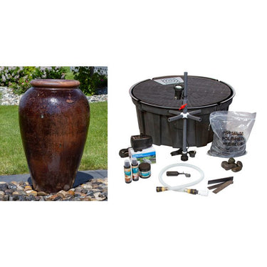 Tuscany FNT3919 Ceramic Triple Vase Complete Fountain Kit Vase Fountain Blue Thumb